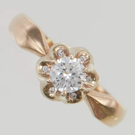 Ring stl:18½ vit sten 14K 2,2g.