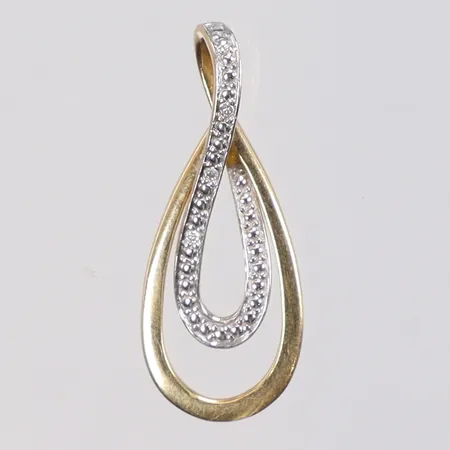 Hänge med diamanter 3x0,005ct, 26x11mm, 18K Vikt: 1,5 g