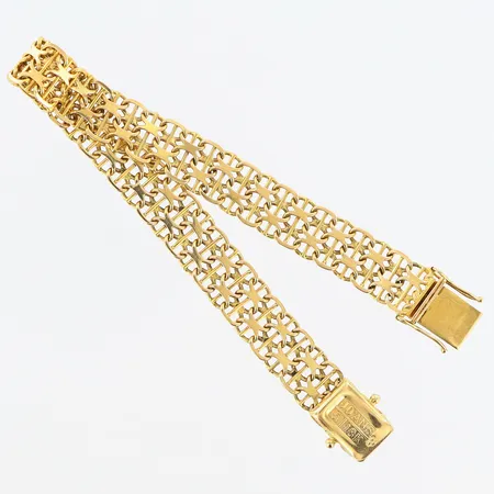 Armband X-länk med stav, längd: 19,3cm, bredd: 10mm, Jo'ans,18K Vikt: 18,5 g