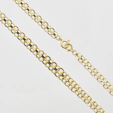 Collier X-länk doserad längd 42½cm, bredd 5-7mm, 18K. Vikt: 11,2 g