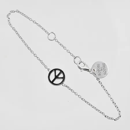 Armband Sophie by Sophie med fast berlock, längd 16½-18½cm, länkens bredd 1mm, silver 925/1000. Vikt: 2,4 g