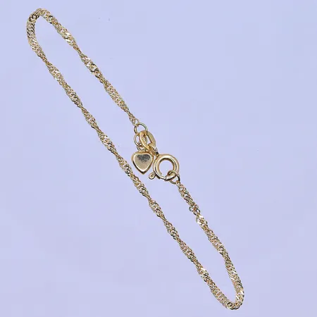 Armband Singapore längd 16 cm, bredd 2 mm 9K. Vikt: 1,1 g