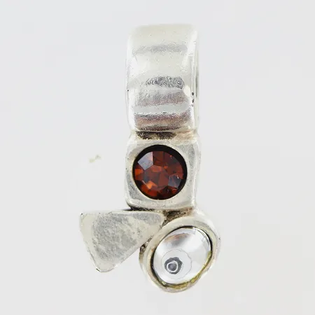 Hänge med stenar 34x19mm försilvrad metall