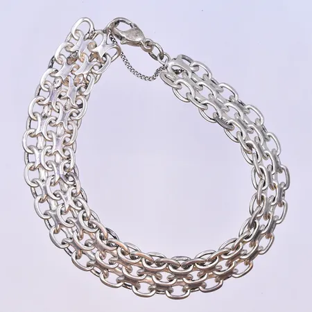 Armband X-länk längd 21,5 cm, bredd 15 mm silver 925/1000. Vikt: 29 g