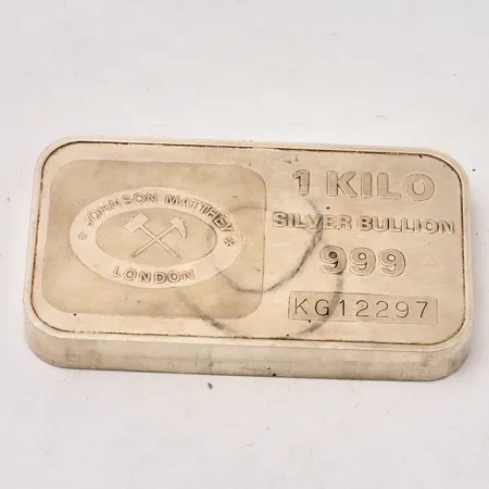 Silvertacka, Johnson Matthey, London, nr: KG1227, silver bullion 999/1000, 1000g.