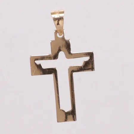 Hänge kors med Jesus silhouette längd 27mm, bredd 15,5mm, 18K Vikt: 0,9 g