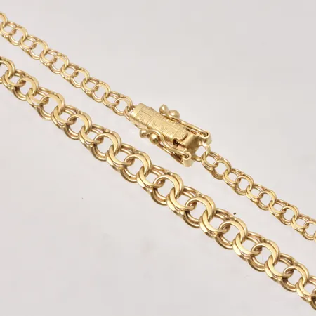 Collier 42cm Bismarck bredd 3-5mm, J. Antar Guld Ab, 18K, 8,04g.
