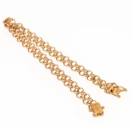 Armband X-länk längd 18 cm bredd 5,4 mm 5,4g 18K.