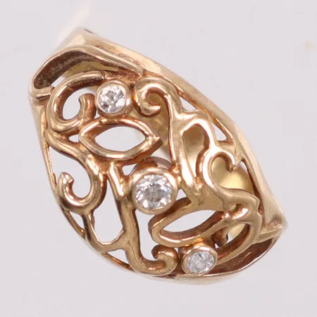 Ring stl 16¾ små vita stenar 18K Vikt: 2,6 g
