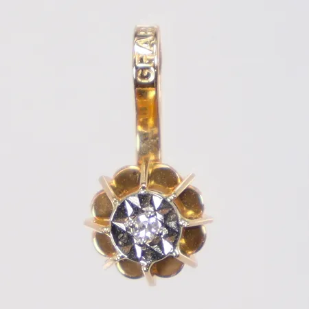 Hänge tvåfärgat med diamant 1xca0,01ct 5x11mm GFAB 18K Vikt: 0,5 g