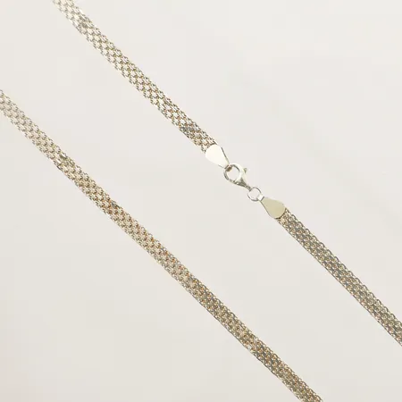 Collier X-länk längd 45cm bredd 4,7mm, skev länk silver 925/1000 Vikt: 7,4 g
