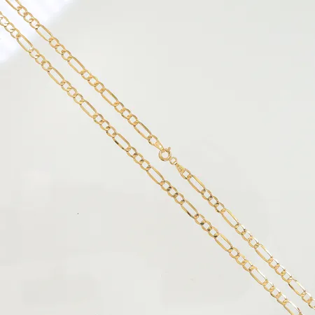Halskedja Figaro längd 45cm bredd 4mm, 14K 3,1g Vikt: 3,1 g