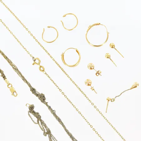 Diverse guld, defekter, 18K. Vikt: 9,8 g