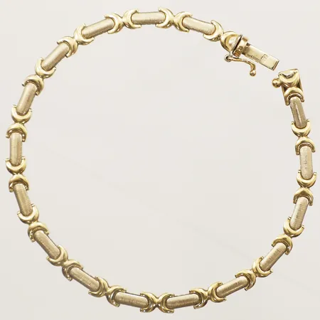 Armband tvåfärgad längd 18,5cm, bredd 4,2mm, 18K Vikt: 7,6 g