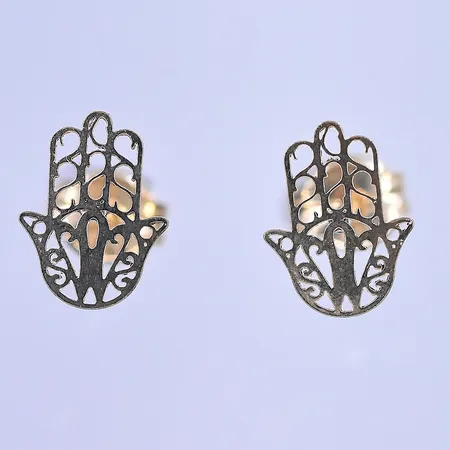 Örhängen Fatimas hand/Hamsa stl:8x6 mm 9K. Vikt: 0,2 g