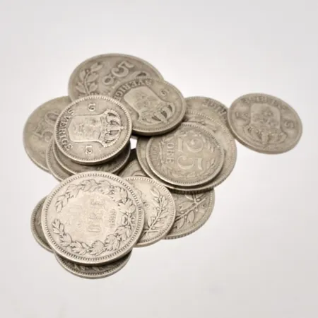 Mynt i silver, 600/1000, 54,79g.