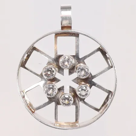 Hänge med slipade bergkristaller 40x50mm Kultasepät Salovaara Finland, Åbo 1973 silver 925/1000 Vikt: 15,2 g