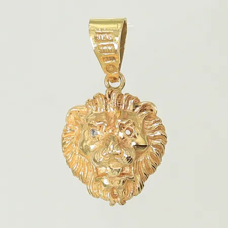 Hänge lejon, 28x16mm inklusive hängöglan, JEG (Ringvägen Gulddesign Ab, Stockholm 1992) 18K Vikt: 4,2 g