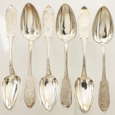 Sex bordsskedar modell Tornedalen, längd 21cm silver 830/1000 Vikt: 254,3 g