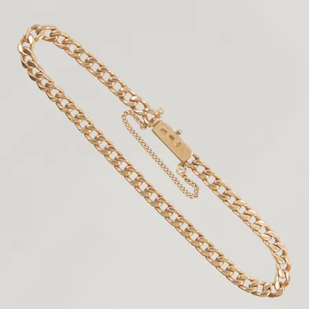 Armband pansar 19cm bredd 4mm säkerhetskedja, 18K 13,4g.