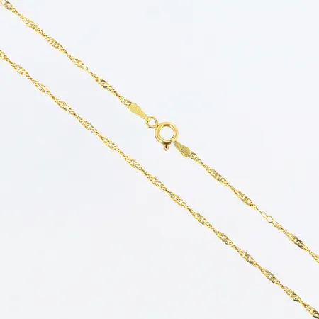 Kedja Singapore längd: 54cm, bredd: 1,5mm, 14K Vikt: 2,9 g