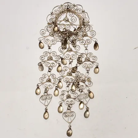 Brosch filegran 50x135mm, silver 830/1000, 18,9g.