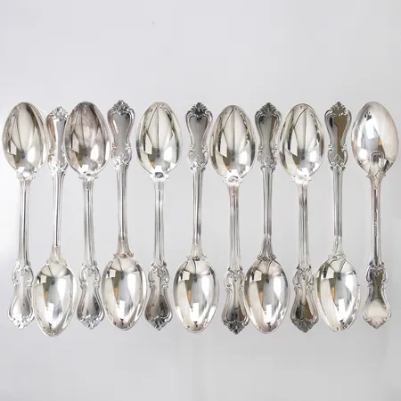 11 Kaffeskedar modell Olga längd: ca 12,3cm 830/1000 silver  Vikt: 180,8 g