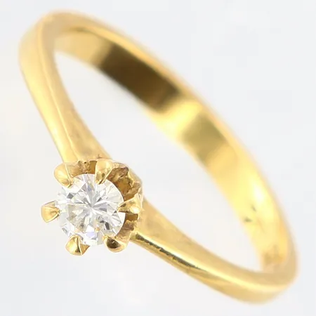 Ring med diamant 0,14ct, stl: 15¼, bredd: 2mm, 18K Vikt: 2 g