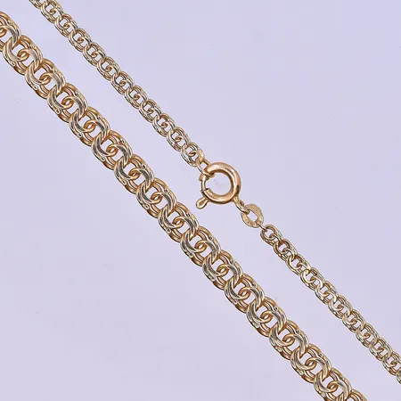 Collier doserad Bismarck längd 47,5 cm, bredd 3-5 mm 18K. Vikt: 12,6 g