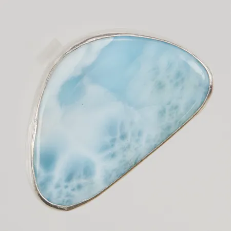 Ring med Larimar stl:18½ stämplad am, 925/1000 Silver 11,7g.