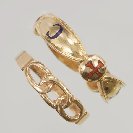 2 Ringar graverade 18K 13,5g.