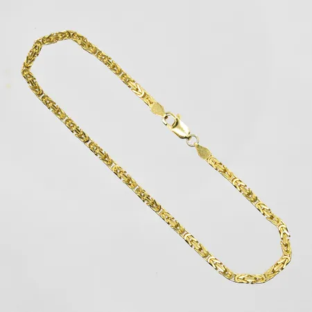 Armband Kejsarlänk längd 20cm, bredd 2mm, förgylld, silver 925/1000. Vikt: 6,9 g