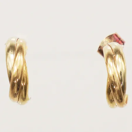 Ett par örhängen trefärgade längd 11,7mm, bredd 3,6mm 18K  Vikt: 1 g