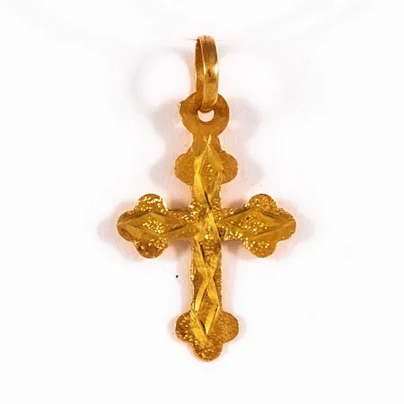 Hänge fasettslipat kors 22K 18 mm bredd 10 mm 0,2g 22K.