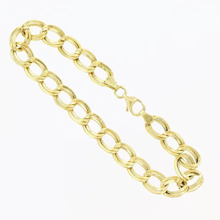 Armband längd: 18,7cm bredd: 8mm, bucklor, 18K. Vikt: 5,4 g