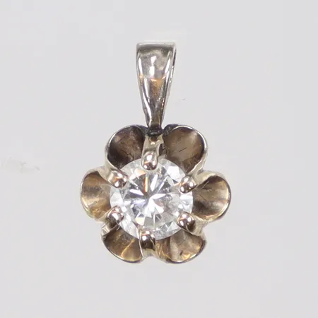 Hänge med diamant 1x0,23ct, bredd 11x7mm, vitguld, 18K Vikt: 0,5 g