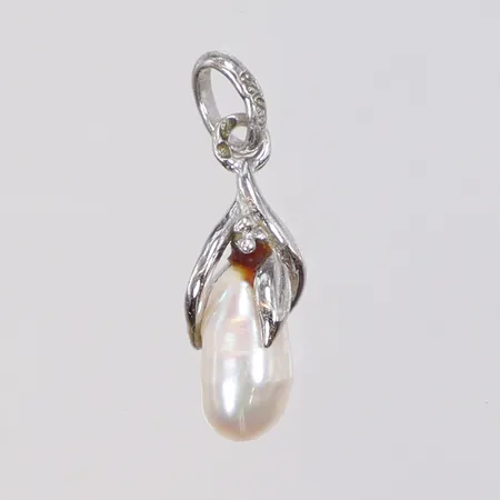 Hänge med pärla, 20x7mm, 830/1000 silver Vikt: 0,9 g