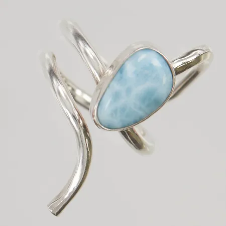Ring med Larimar stl:17 stämplad am, 925/1000 Silver 9,7g.