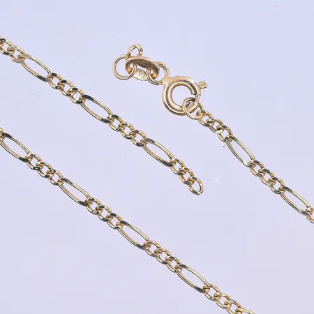 Kedja Figaro längd 33,5 cm, defekt 18K. Vikt: 1,3 g