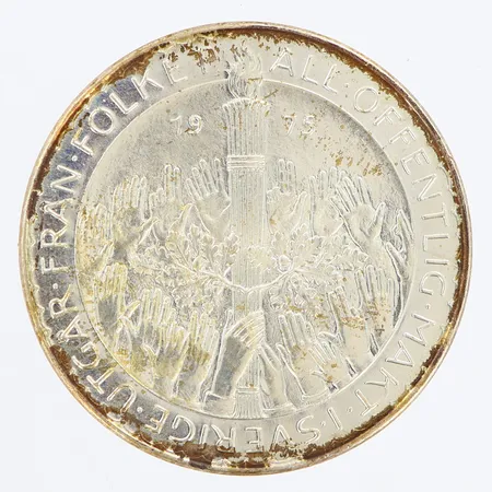Minnesmynt 50kr 1975, All Offentlig Makt I Sverige Utgår Från Folket, Ø36mm, plastetui, silver 925/1000 Vikt: 26,8 g