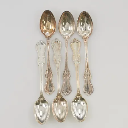 6 Kaffeskedar 11,5cm 830/1000 Silver 73,6g.