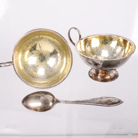 7st Punchkoppar handsmidda Gab, 1 tesked silver 813/1000 Vikt: 282 g