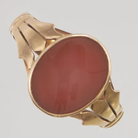 Klackring med karneol stl:21 bredd 15mm 18K 5,8g.