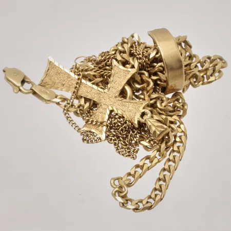 Diverse defekt guld, 18K, 23,52g.
