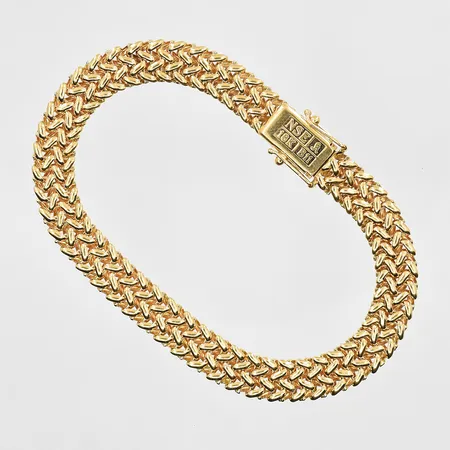Armband med v-formade länkar, längd 18½cm, bredd 7mm,  Vikt: 16,7 g
