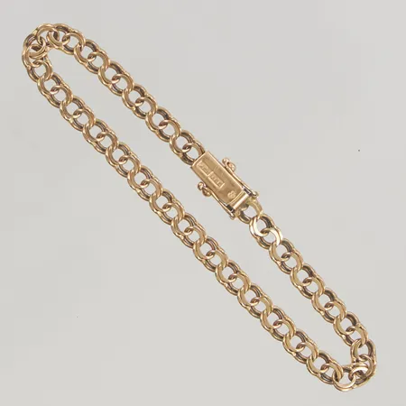 Armband 19,5cm bredd 5mm slitet, slitet lås, 18K 9,9g.