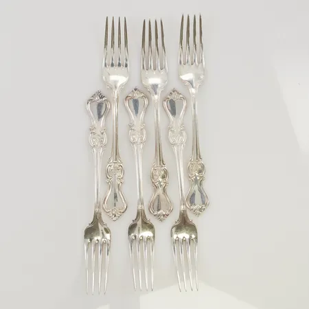6 Förrättsgafflar 14cm 830/1000 Silver 163,2g.