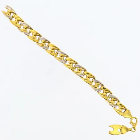 Armband tvåfärgad 17,5cm, defekt, 22K Vikt: 12,5 g