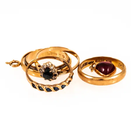 Diverse defekt guld 18K 14,3g.