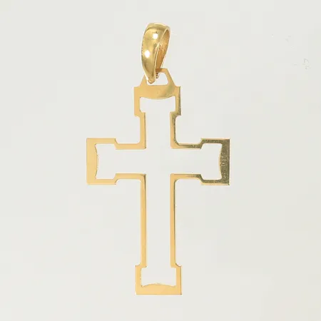 Hänge kors 45x25mm inkl ögla, 18K 2,1g